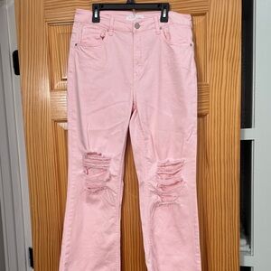 Chic Pink Straight Leg Jeans